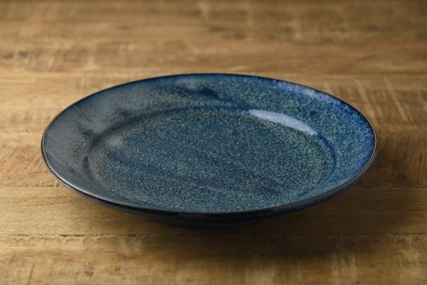 23cm青釉リム付き和皿