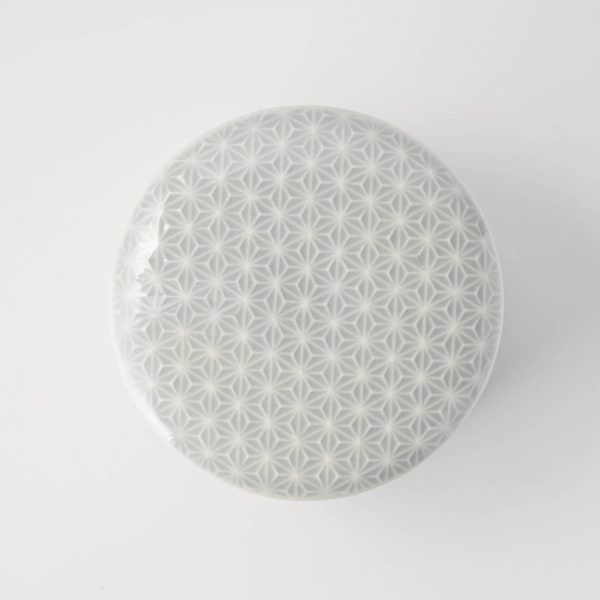 吉祥-kissho- 11.5cm蓋物 麻の葉 薄灰