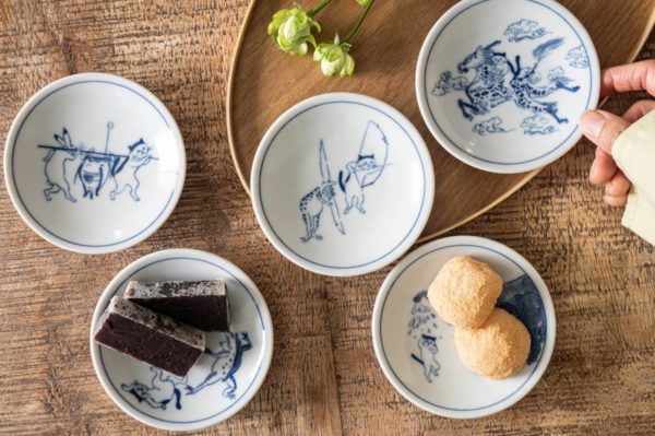 鳥獣戯画・猫 小皿 美濃焼